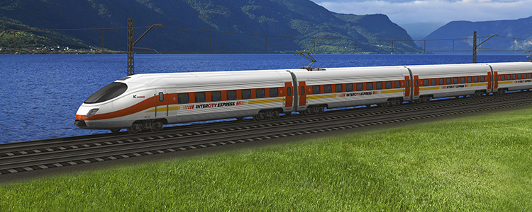 de_0029_norway - High speed train passing by the mountains and flords