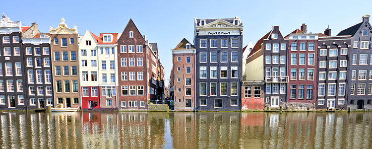 de_0035_netherlands - Facades at the water front in Amsterdam Netherlands