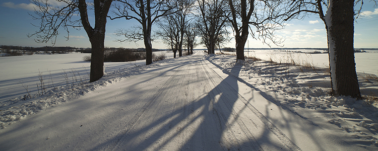 de_0040_latvia - Winter road in Latvia, Europe.